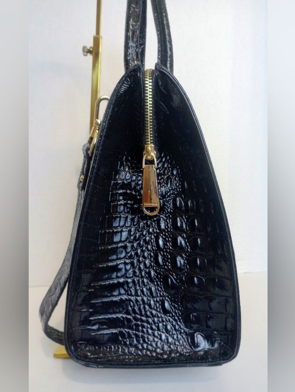 Brahmin Caroline Black Melbourne Satchel With Shoulder Strap - Picture 8 of 12